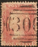 Great Britain 1850-55 1 D Die I Perf. 14, Head I, Alph. I-DH, Cancel 300 Ferry Bridge - Used Stamps