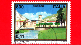 ITALIA - Usato - 2001 - Turismo - 28ª Emissione - 800 L. - 0,41 - Pioraco - 2001-10: Usados