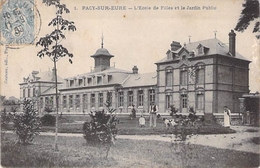 Delcampe - 27 - PACY-sur-EURE, L´Ecole Des Filles Et Le Jardin Public, Animations - Pacy-sur-Eure