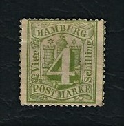 AMBURGO 1859 -Stemma Con Indicazione Del Valore Sovrapposta - 4 S. Verde Giallo - MH - Mi:DE-HH 5 - Hambourg