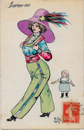 CPA Mille Femme Girl Woman Mode Chapeau Circulé Art Nouveau - Mille