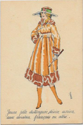 CPA PERO Femme Girl Woman Mode Chapeau écrite Art Nouveau - Mille