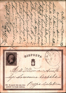88247)intero Postale Risposta Da  5 C.effige Del Re Da Catanzaro A Reggio Calabria Il  5/1/1878 - Ganzsachen