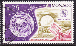 MONACO 1965 IUT Centenary ; Telstar Satellite ;  Pleumeur-Bodou (YT 668 ; Mi 802 ) Used - Oblitérés