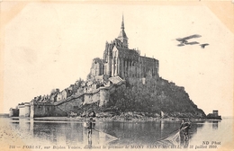 50-LE-MONT-SAINT-MICHEL- FOREST SUR BIPLAN VOISIN , DOUBLANT LE PREMIER AU MONT ST MICHEL 1910 - Le Mont Saint Michel