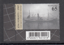 Iceland MNH 2007 Scott #1096 65k Fishing Trawler ' Jon Forseti' Centenary - Nuovi