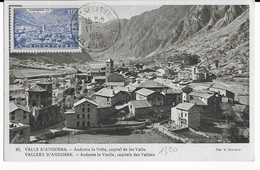 1952 - ANDORRE - YT 113 Sur CARTE MAXIMUM De ANDORRE LA VIEILLE - Maximum Cards