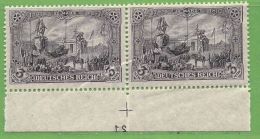 MiNr.96II.Bb Xx Deutsches Reich UR-Paar Mit Kreuz Kopfstehender Seitenzähler - Unused Stamps