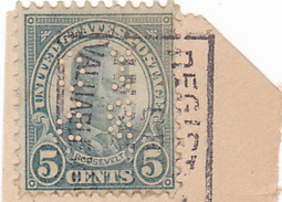 PERFINS, PERFORES 1 STAMPS,UNITED STATES. - Perfin