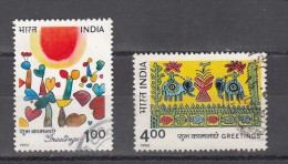 INDIA, 1990, Greetings, Set 2 V, With Elephants Carrying Riders, FINE USED - Oblitérés