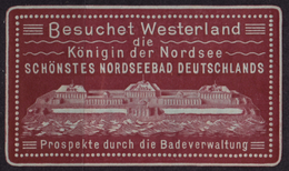 Westerland Nordsee Bath Spa - Tourism Propaganda Germany - Cinderella Label Vignette MH - Bäderwesen