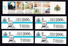 1992 San Marino Saint Marin TURISMO EUROPEO  EUROPEAN TOURISM 5 Libretti MNH** 5 Booklets - Postzegelboekjes