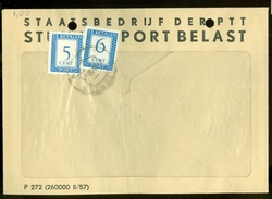 BRIEFOMSLAG  * Gelopen In 1957 Met PORT BELAST 5 + 6 CENT  (10.634y) - Tasse