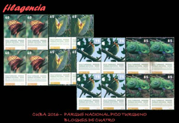 CUBA. BLOQUES DE CUATRO. 2016-45 PARQUE NACIONAL PICO TURQUINO. FLORA & FAUNA - Nuevos