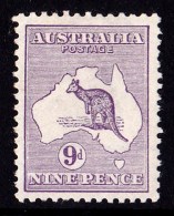 Australia 1913 Kangaroo 9d Violet 1st Watermark MH - Listed Variety - Ungebraucht