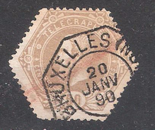 BELGIQUE Telegraphe / Telégraphes 1871, Leopold II , Yvert N ° 5, 50 C Bistre Obl BRUXELLES  TB - Sellos Telégrafos [TG]