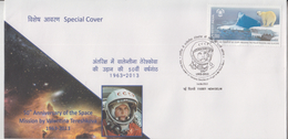 India 2013 Valentina Treshkova Flight To The Outer Space  50th Anniversary Special Cover # 83237 - Azië