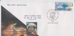 India 2013 Valentina Treshkova Flight To The Outer Space  50th Anniversary Special Cover # 83237 - Asia