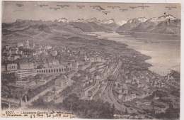 SUISSE,SWITZERLAND,SWISS,HELVETIA,SCHWEIZ ,SVIZZERA ,VAUD,LAUSANNE,LOSANNA,OUCHY,CARTE ANCIENNE 1911 - Lausanne