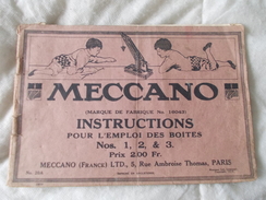 Meccano Instructions Pour L'emploi Des Boites N° 1 2 Et 3 N° 16043 - Meccano