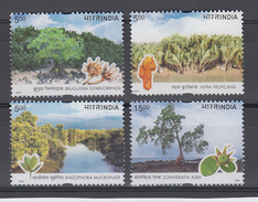 INDIA 2002  Mangroves Fruits Trees Climate Change Stamp Set 4v MNH - Frutta