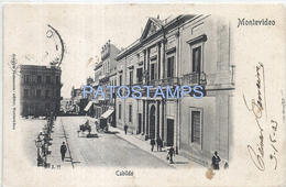 73609 URUGUAY MONTEVIDEO VISTA CALLE & CABILDO SPOTTED POSTAL POSTCARD - Uruguay