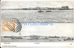 73625 URUGUAY MONTEVIDEO LA BAHIA SHIP MULTI VIEW SPOTTED POSTAL POSTCARD - Uruguay