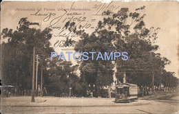 73648 URUGUAY MONTEVIDEO PARQUE URBANO TRANVIA TRAMWAY CIRCULATED TO ARGENTINA POSTAL POSTCARD - Uruguay