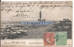 73660 URUGUAY MONTEVIDEO LIGHTHOUSE FARO DE PUNTA CARRETA CIRCULATED TO BRAZIL POSTAL POSTCARD - Uruguay