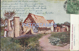 73662 URUGUAY ART RANCHO CAMPAÑA CIRCULATED TO GERMANY POSTAL POSTCARD - Uruguay