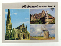 Cpm MIREBEAU Et Ses Environs Eglise Notre Dame Château De Coussoy Le Moulin Tol - Mirebeau