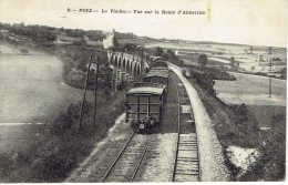 80 Poix Le Viaduc Vue Sur La Route D'abbeville N°9  Train De Marchandise Vapeur - Poix-de-Picardie