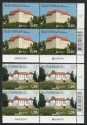 ESLOVENIA/ SLOVENIA/ SLOWENIEN -EUROPA 2017- "CASTILLOS - CASTLES - SCHLÖSSER".- SERIE De 2 V. En  BLOQUES De 4 - 2017