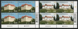 ESLOVENIA/ SLOVENIA/ SLOWENIEN -EUROPA 2017- "CASTILLOS - CASTLES - SCHLÖSSER".- SERIE De 2 V. En  BLOQUES De 4 - 2017