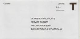 Enveloppe T De Phil@poste Lettre 20gr - Buste Risposta T