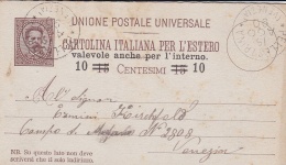 Italy Postal Stationary Surcharged Posted Pellestrina 1890 (T19-23) - Marcophilia