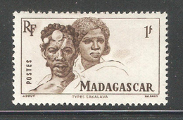 Madagascar 1946,1fr,Sc 275,F-VF Mint Hinged* (SH-10) - Neufs