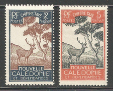 New Caledonia 1928,Postage Due,2c & 5c,Sc J19,J21,Mint Hinged*OG (SH-10) - Timbres-taxe