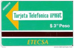 PMN-04 TARJETA DE CUBA DE 3 PESOS CABINA TELEFONICA (NUEVA-MINT) - Cuba
