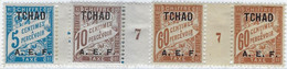 ⭐ Tchad - Taxe - N° 1 / 2 / 8 - Millésime 7 ( Renforcé Avec Charnière ) - 1928 ⭐ - Unused Stamps