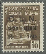 CLN SESTO CALENDE 1945  MONUMENTS DESTROYED OVERPRINTED MONUMENTI DISTRUTTI SOPRASTAMPATO 10 CENT. MNH - Comite De Liberación Nacional (CLN)