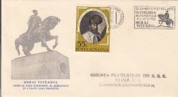 5263FM- PRINCE MICHAEL THE BRAVE OF ROMANIA, CLUJ NAPOCA STATUE, SPECIAL COVER, 1976, ROMANIA - Covers & Documents