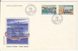 5273M- DANUBE- BLACK SEA NAVIGATION CANAL, SHIPS, COVER FDC, 1985, ROMANIA - FDC