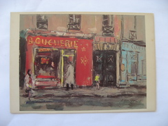Boucherie Cachère ,rue Des Rosiers   Gouache De Pierre Petitfour  Exposition Paris 1982 - Jewish
