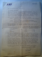 SAS. SCANDINAVIAN AIRLINES SYSTEM ESPAÑA. EL ESPAÑOL DE NOCHE - 1950 APROX. SPANISH LETTER. FLIGHTS FROM BARCELONA. - Publicités