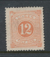 Sweden 1874, Facit # L5. Postage Due Stamps. Perforation 14. USED, No Cancellation. - Segnatasse