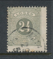 Sweden 1874, Facit # L7. Postage Due Stamps. Perforation 14. USED - Taxe