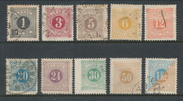 Sweden 1877-1882, Facit # L11-L20. Postage Due Stamps. Perforation 13. USED - Segnatasse