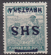 VP063 YUGOSLAVIA Inverted Overprint SHS HRVATSKA On MAGYAR KIR.POSTA Stamp MH* - Ungebraucht