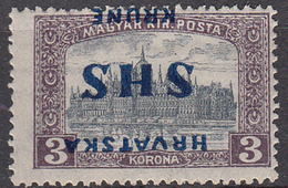 VP072 YUGOSLAVIA Inverted Overprint SHS HRVATSKA On MAGYAR KIR.POSTA Stamp MH* - Ungebraucht